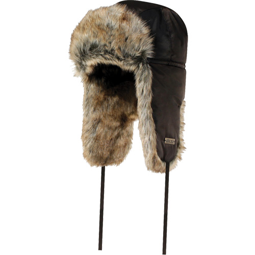 Quilted Synthetic Fur-Lined Hat, Nylon/Fur Lining, X-Large, Black Equipment World