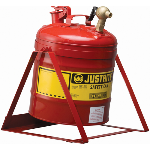 Laboratory Safety Can with Faucet, Type I, Steel, 5 US gal., Red, FM Approved Equipment World