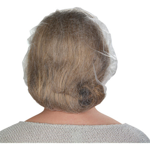 Non-Woven Bouffant Caps, Polypropylene, 21"/Large, White Equipment World