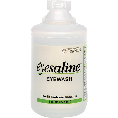Bouteilles de solution saline pour douche oculaire, Bouteille Plein, 8 oz Equipment World