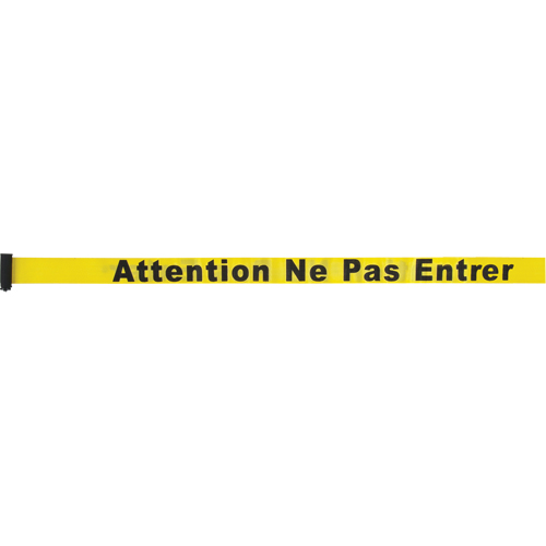 Tape Cassette for Build-Your-Own Crowd Control Barriers, Attention ne pas entrer, 7', Yellow Tape Equipment World