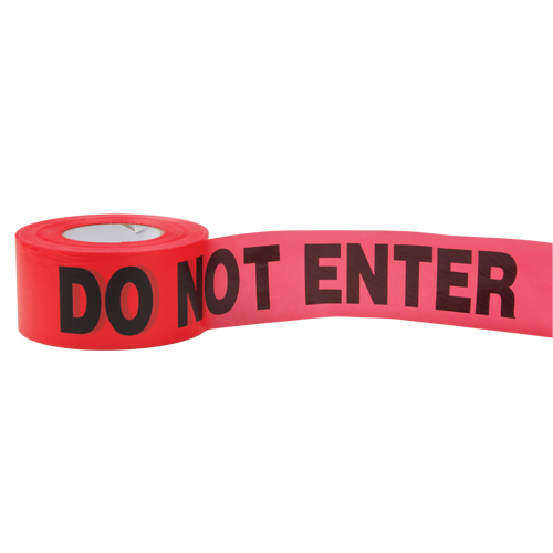 Standard Barricade Tape, English, 3" W x 1000' L, 2 mils, Red Equipment World