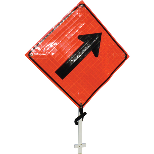 Right Diagonal Arrow Pole Sign, 24" x 24", Vinyl, Pictogram Equipment World