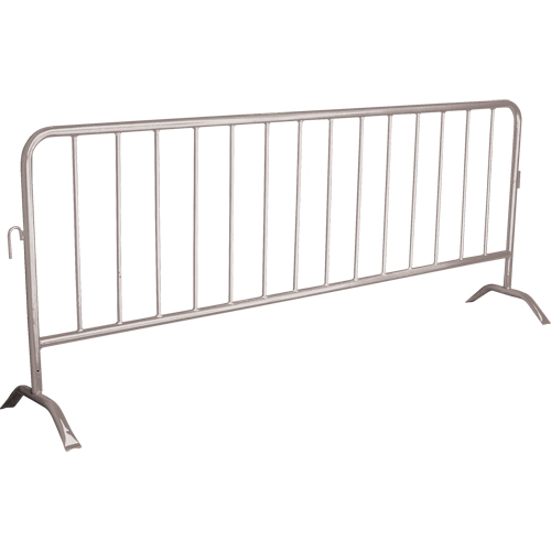 Portable Barrier, Interlocking, 102" L x 40" H, Silver Equipment World