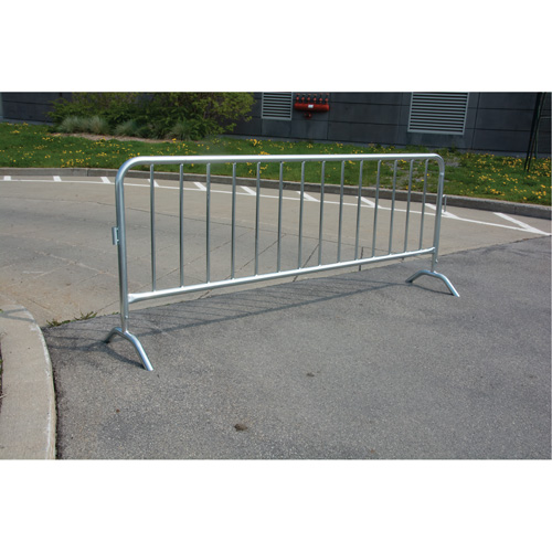 Portable Barrier, Interlocking, 102" L x 40" H, Silver Equipment World