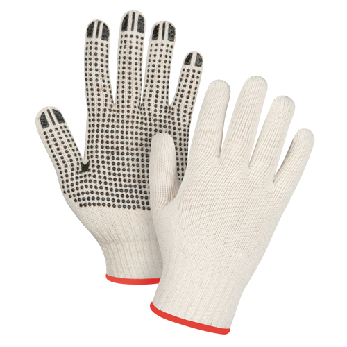 Lightweight Dotted String Knit Gloves, Poly/Cotton, Single Sided, 7 Gauge, Small Equipment World