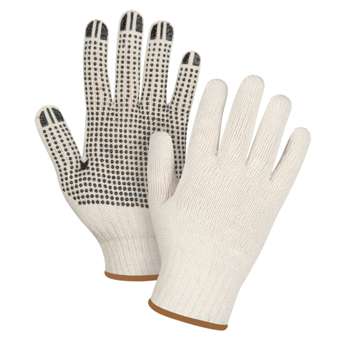 Lightweight Dotted String Knit Gloves, Poly/Cotton, Single Sided, 7 Gauge, Large Equipment World
