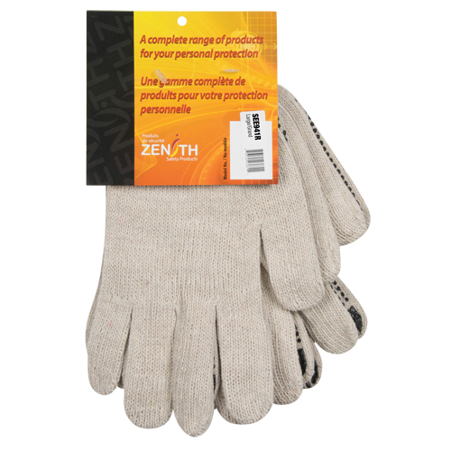 Heavyweight Dotted String Knit Gloves, Poly/Cotton, Single Sided, 7 Gauge, Large Equipment World