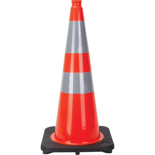 Traffic Cone, 28", Orange, 4" & 6" Reflective Collar(s) Equipment World