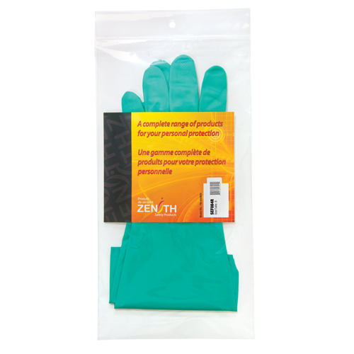 Gants r&eacute;sistants aux produits chimiques &agrave; prise en losange, Taille 8, 13" lo, Nitrile, Doublure en Ouat&eacute;e, 13 mils Equipment World
