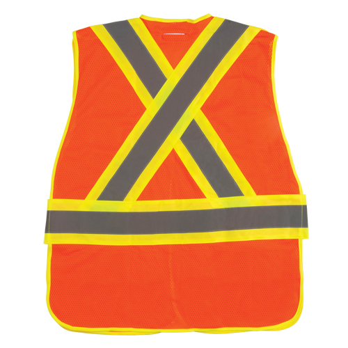 Flame-Resistant Surveyor Vest, High Visibility Orange, Medium, Polyester Equipment World