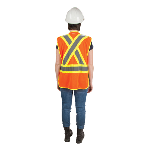 CSA Compliant High Visibility Surveyor Vest, High Visibility Orange, Medium, Polyester Equipment World