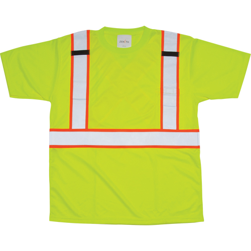 CSA Compliant T-Shirt, Polyester, Medium, High Visibility Lime-Yellow Equipment World
