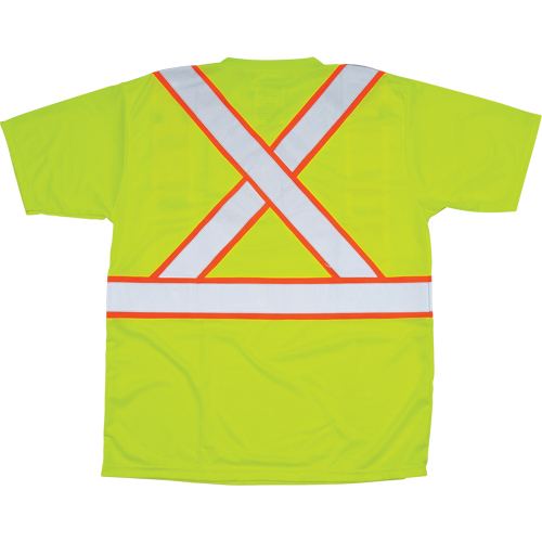 CSA Compliant T-Shirt, Polyester, Medium, High Visibility Lime-Yellow Equipment World
