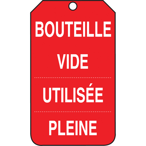&eacute;tiquettes de s&eacute;curit&eacute; d'inspection et de contr&ocirc;le de l'&eacute;tat de l'&eacute;quipement, Papier cartonn&eacute;, 3-3/8" la x 5-7/8" h, Français Equipment World