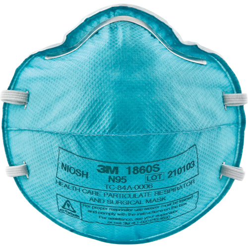 1860S Particulate Healthcare Respirator, N95, NIOSH Certified, Small Equipment World