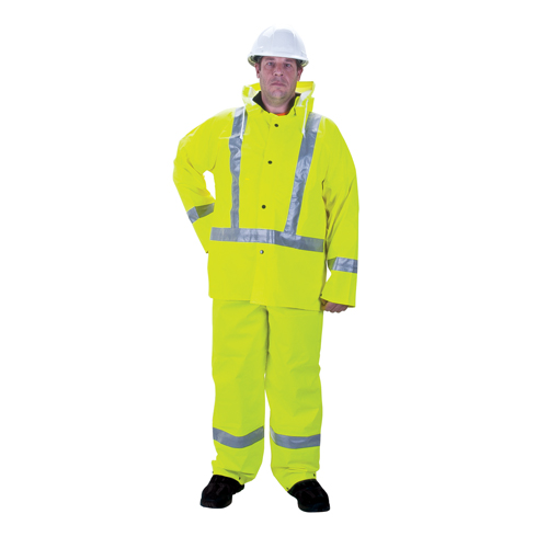 RZ900 Premium Traffic Rain Suit, Polyester/PVC, Medium, Lime-Yellow Equipment World