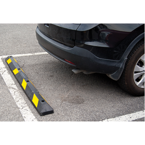 Parking Curb, Rubber, 6' L, Black/Yellow Equipment World