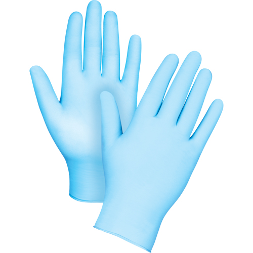 Gants tactiles jetables de calibre m&eacute;dical, Grand, Nitrile/vinyle, 4,5 mils, Sans poudre, Bleu, Classe 2 Equipment World