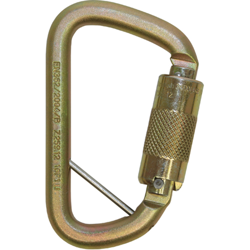 Rollgliss Technical Rescue Offset D Fall Arrest Carabiner, Steel, 3600 lbs Capacity Equipment World