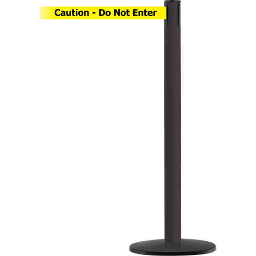 Advance TensaBarrier&reg; Barrier Post, Steel, 36" H, Black/Yellow Tape, 7.5' Tape Length Equipment World