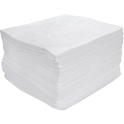 Premium Meltblown Sorbent Pads, Oil Only, 15" x 17", 25 gal. Absorbancy Equipment World