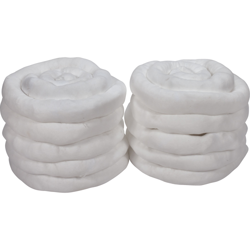 Sorbent Sock, Oil Only, 45 gal. Absorbancy, 3" W x 10' L, Pack of 10 Equipment World