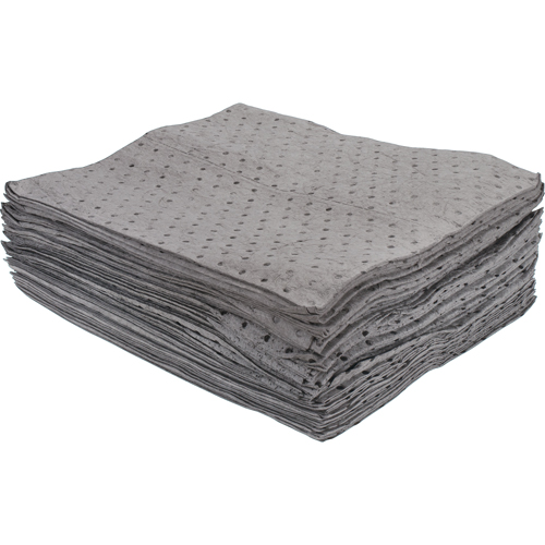 Feuilles absorbantes li&eacute;es de premi&egrave;re qualit&eacute;, Universel, 15" x 17", 15 gal. d'absorption Equipment World