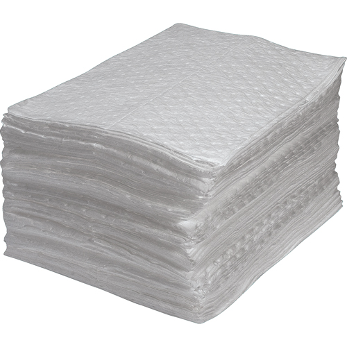 Premium Fine Fiber Sorbent Pads, Oil Only, 15" x 17", 25 gal. Absorbancy Equipment World
