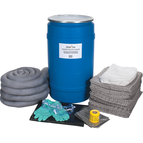 Large-Capacity Spill Kit, Universal, Drum, 30 US gal. Absorbancy Equipment World