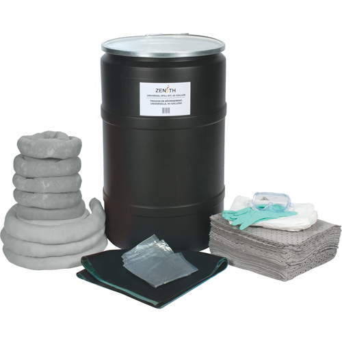Trousse de lutte contre les d&eacute;versements, Universel, Baril, Absorbance de 55 gal. US Equipment World