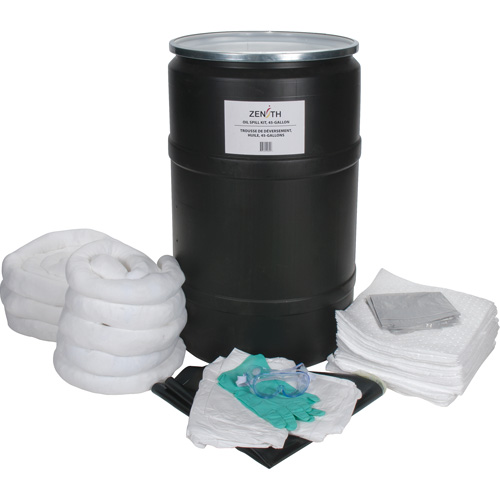 Trousse de lutte contre les d&eacute;versements, Huile seulement, Baril, Absorbance de 55 gal. US Equipment World