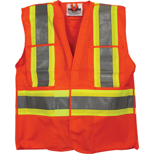 Traffic Safety Vest, High Visibility Orange, Medium/Small, Polyester Equipment World