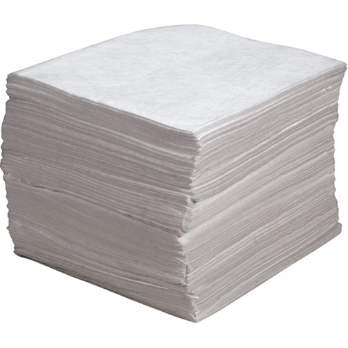 Premium Meltblown Sorbent Pads, Oil Only, 15" x 17", 30 gal. Absorbancy Equipment World