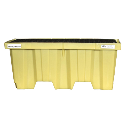 Nestable 2-Drum Poly-Spillpallet Without Drain, 66 US gal. Spill Capacity, 51" x 26" x 21" Equipment World