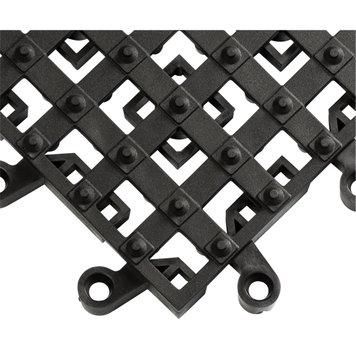 Tapis ErgoDeck avec crampons antid&eacute;rapants int&eacute;gr&eacute;s No 553, PVC, 1-1/2' la c, 1-1/2' lo, 7/8" &eacute;paisseur, Noir Equipment World