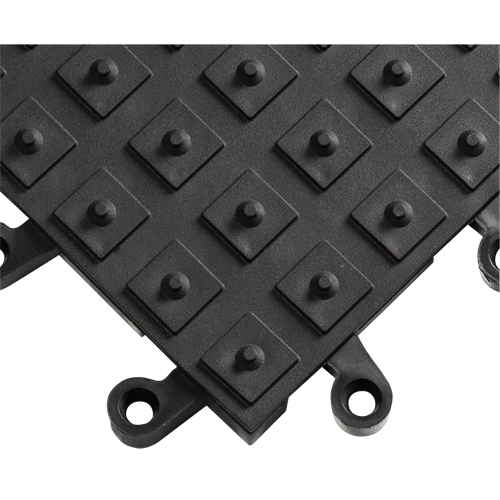ErgoDeck&reg; Matting With Integrated No-Slip Cleats No. 552, PVC, 1-1/2' W x 1-1/2' L, 7/8" Thick, Black Equipment World