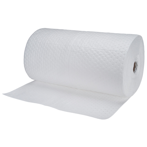 Rouleaux absorbants en fibres fines de calibre industriel, Lourd, 150' lo x 30" la, Absorption 70 gal. Equipment World
