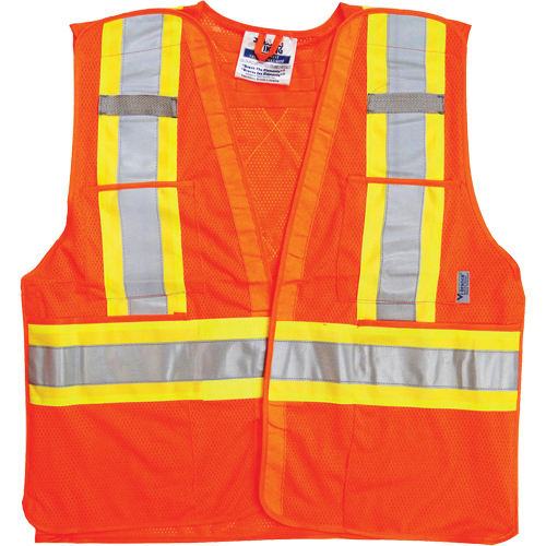 Traffic Safety Vest, High Visibility Orange, Medium/Small, Polyester Equipment World