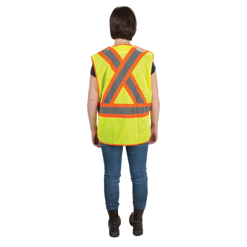 CSA Compliant High Visibility Surveyor Vest, High Visibility Lime-Yellow, Large, Polyester Equipment World