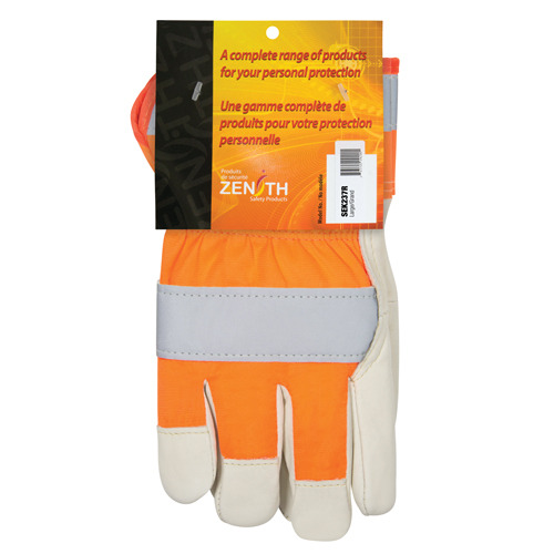 Orange High-Visibility Superior Warmth Fitters Gloves, Large, Grain Cowhide Palm, Thinsulate Inner Lining Equipment World