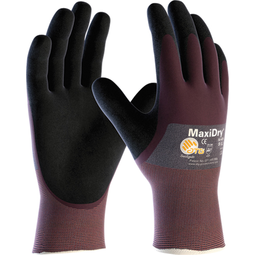 MaxiDry&reg; Gloves, Medium, Foam Nitrile Coating, 18 Gauge, Nylon Shell Equipment World