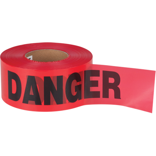 "Danger" Barricade Tape, Bilingual, 3" W x 1000' L, 1.5 mils, Black on Red Equipment World