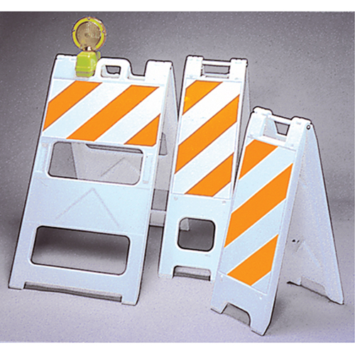 Barricades, Folding, 25" L x 45" H, Orange/White Equipment World