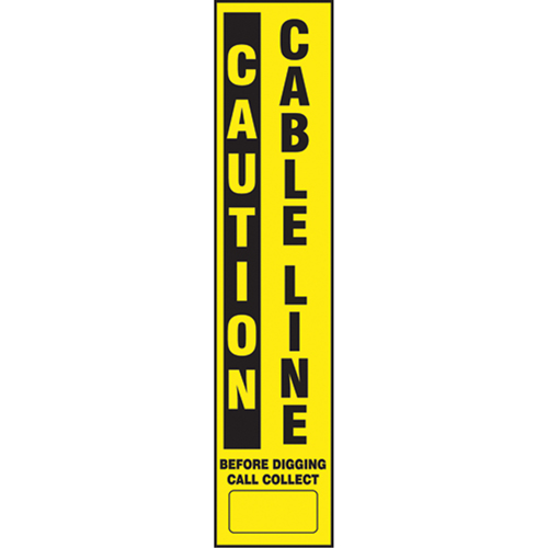 Flexible Marker Stake Decals - Caution Cable Line Equipment World
