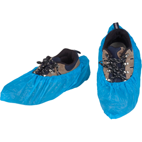CPE Shoe Covers, Large, Polyethylene, Blue Equipment World