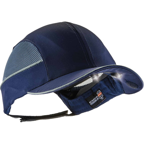 Skullerz&reg; 8960 Long Brim Bump Cap with LED Lighting, Navy Blue Equipment World
