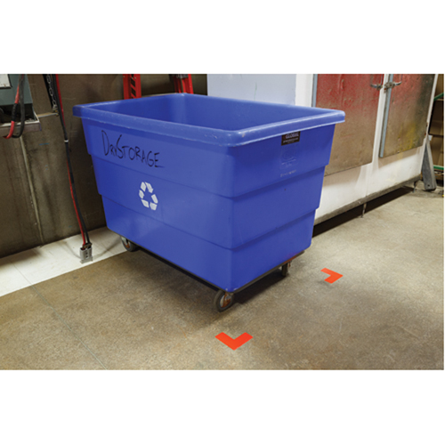 Floor Corner Marks, L, 5" L x 2" W, Red, Polyester Equipment World