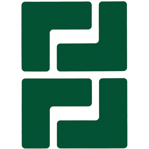 Floor Corner Marks, L, 5" L x 2" W, Green, Polyester Equipment World