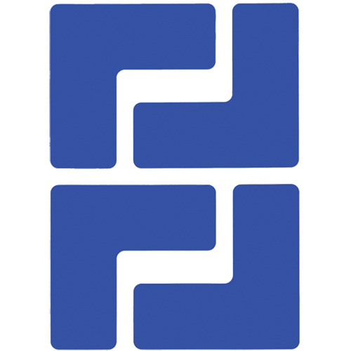 Floor Corner Marks, L, 5" L x 2" W, Blue, Polyester Equipment World